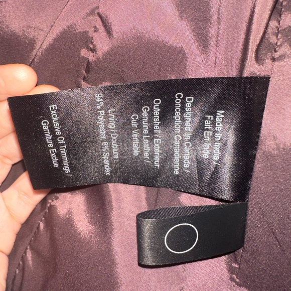 3xs DANIER burgundy leather motorcycle jacket. Fits like xs. - Picture 9 of 10